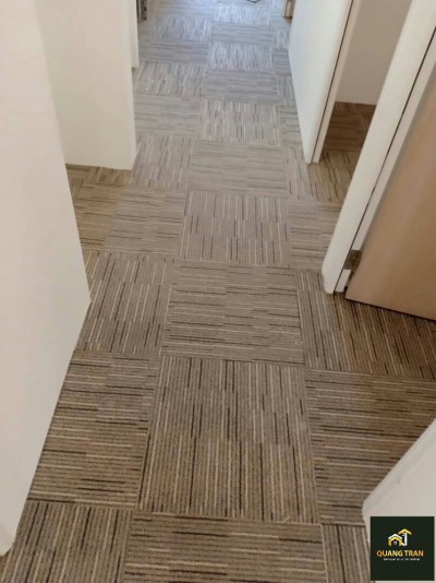 Hoàn thiện Công trình cung cấp và Thi Công Sàn Nhựa Vinyl giả Gỗ kết Hợp Thảm Gạch Trải Sàn Quang Tran - Văn Phòng