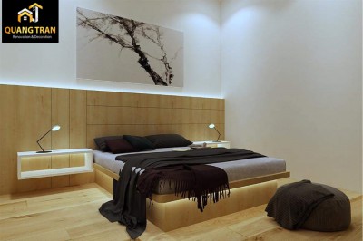 CÔNG TRÌNH THI CÔNG SÀN NHỰA VINYL DÁN KEO - DÁN VÁCH, TƯỜNG - DÁN TỦ, KỆ NỘI THẤT THÔNG MINH QUANG TRAN