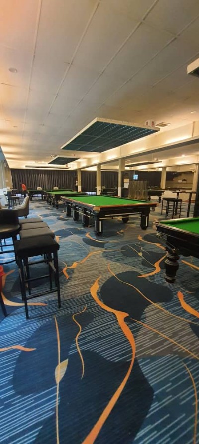 NEW CARPET ROLL IN SNOOKER ROOM IMPORTED BY QUANG TRAN